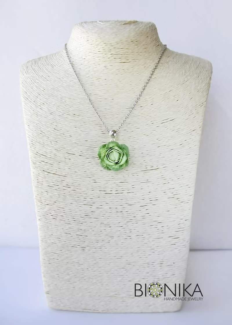 Pendant Cabbage Necklace cute little cabbage clay Pendant on chain Food Jewelry