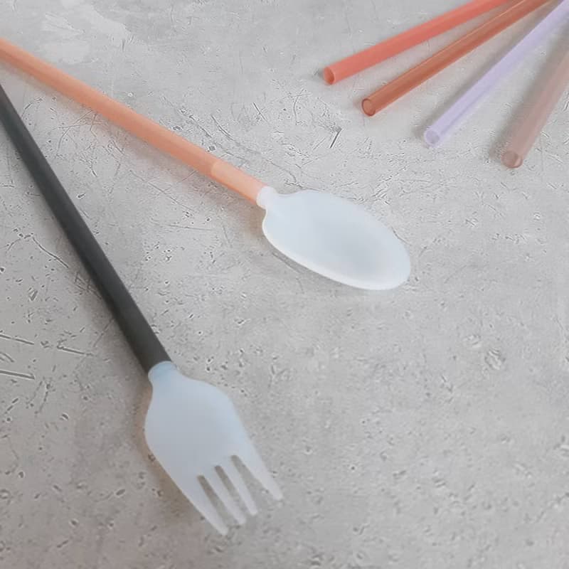 【美吉吸管 x 21.5cm】轉轉頭吸管叉匙組