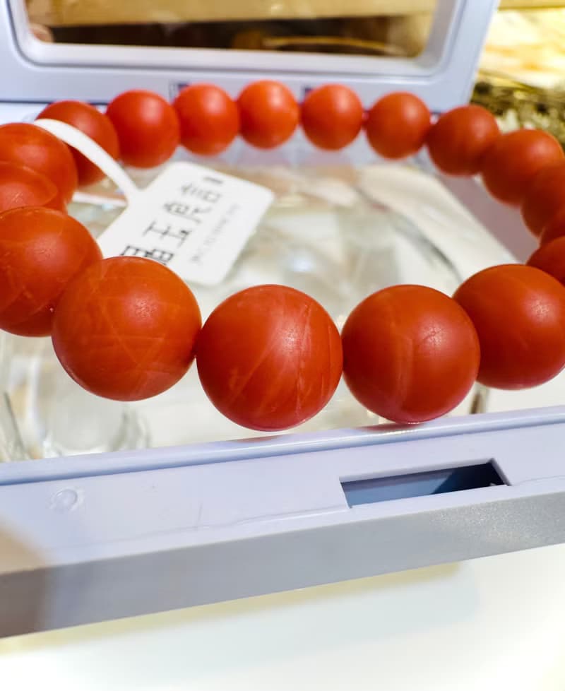 小精品保山柿子紅南紅11mm34.61g熱散寒氣血循環補血養顏