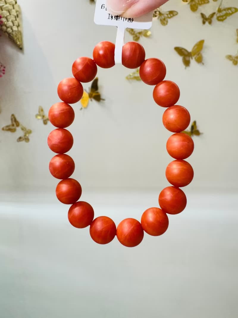 小精品保山柿子紅南紅11mm34.61g熱散寒氣血循環補血養顏