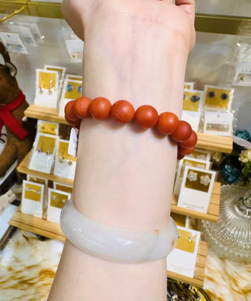 小精品保山柿子紅南紅11mm34.61g熱散寒氣血循環補血養顏