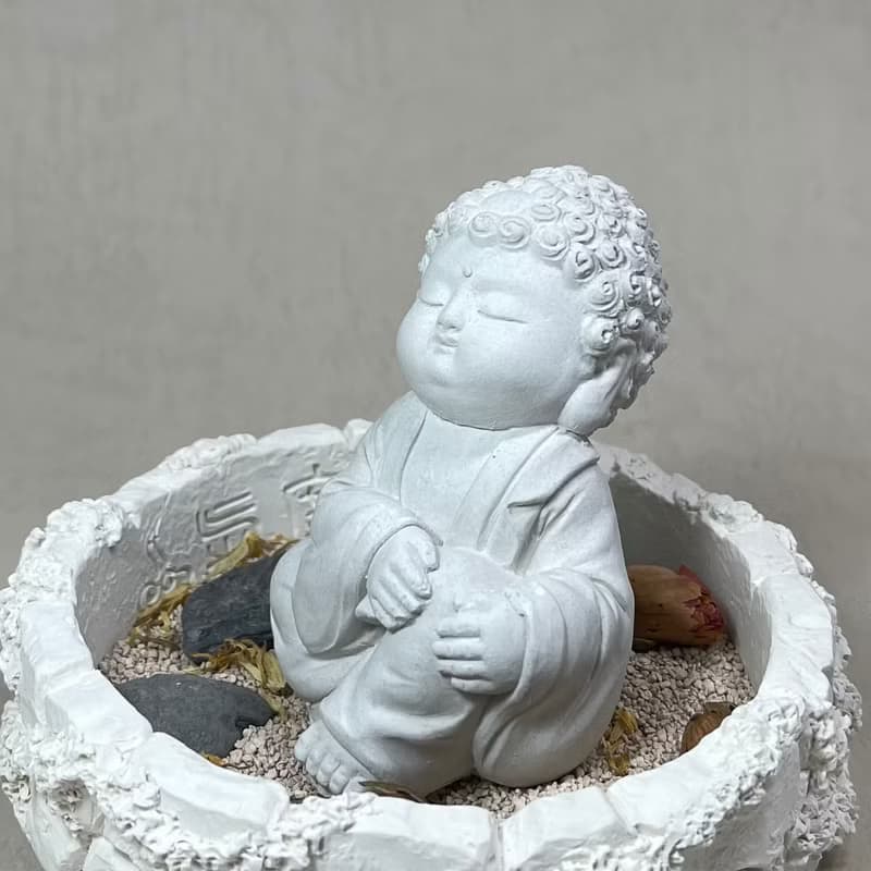 神明公仔 淨念吉祥小佛之隨願 中盤套組 水泥 佛 宗教