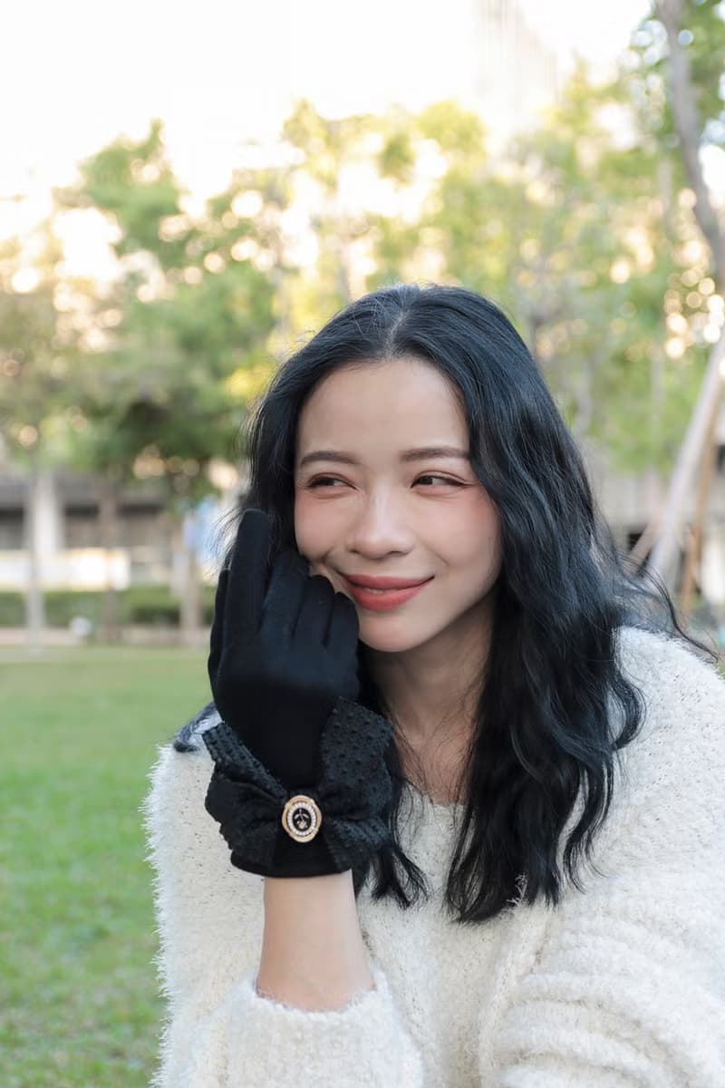unni花香引蝶羊毛手套(禦寒.保暖.) 保暖 禦寒 絨毛 擋風 gloves