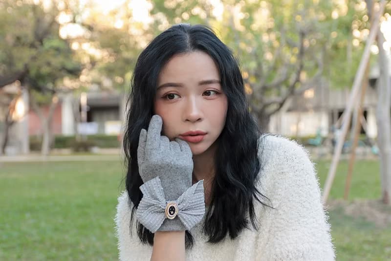unni花香引蝶羊毛手套(禦寒.保暖.) 保暖 禦寒 絨毛 擋風 gloves