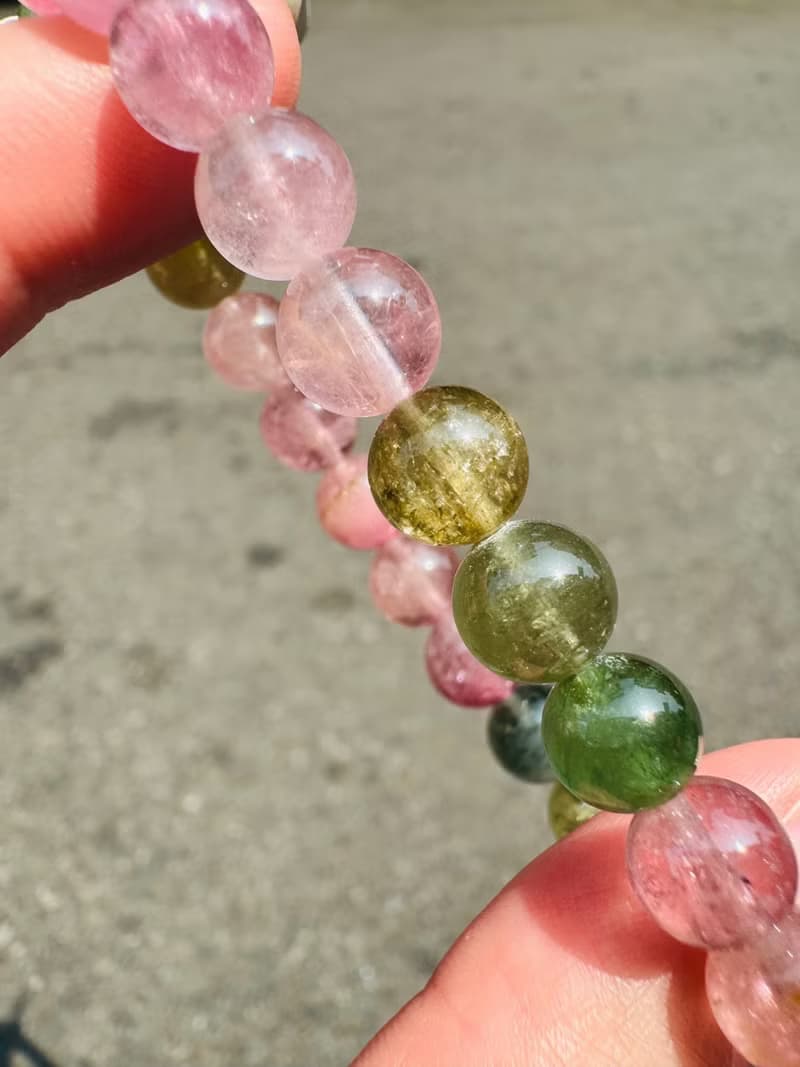 小精品螢光溫柔色彩碧璽水晶7.4-7.7mm16.62g電氣石旺夫石藍灰碧