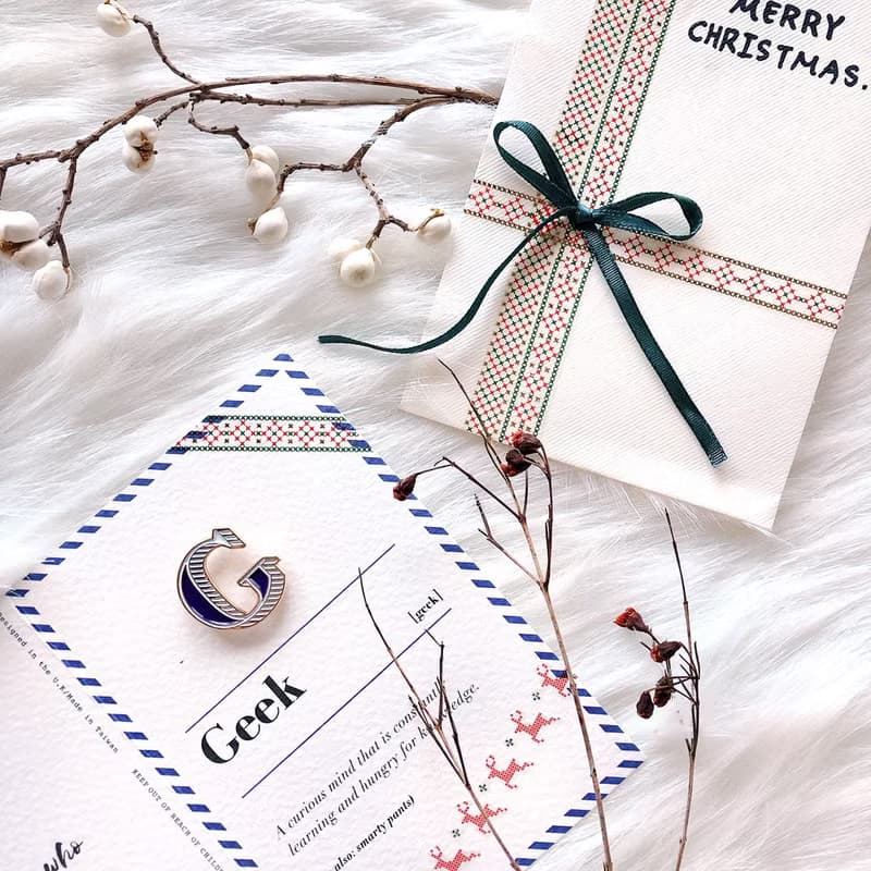 G / Geek-琺瑯徽章卡－附信封 開學季 情人卡 萬用字母卡