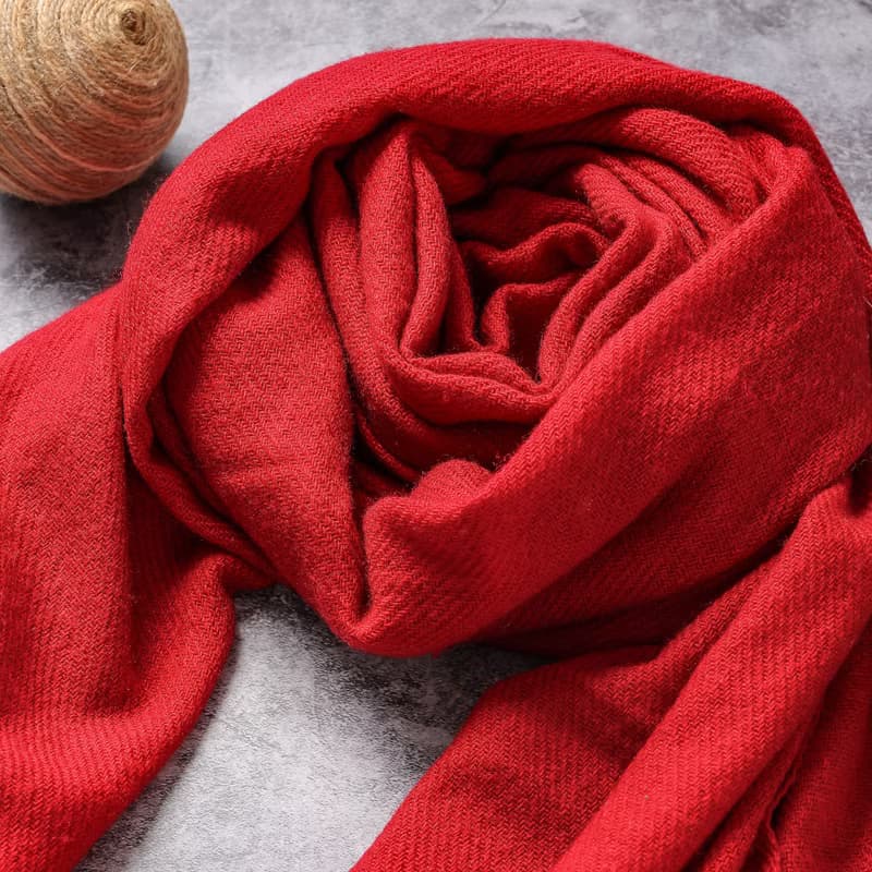經典喀什米爾羊毛圍巾/披肩  暗紅色 厚款 輕柔保暖