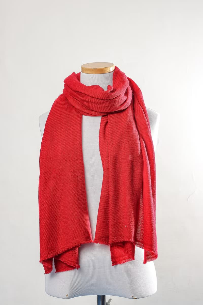 經典喀什米爾羊毛圍巾/披肩  暗紅色 厚款 輕柔保暖