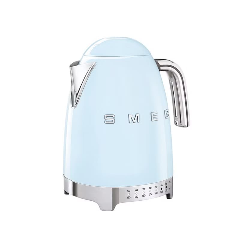 【SMEG】義大利控溫式大容量1.7L電熱水壺-粉藍色