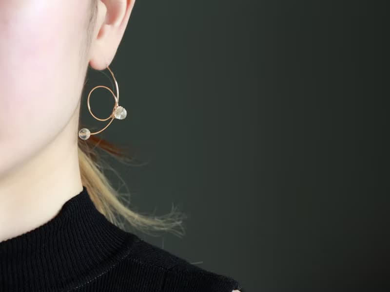 14kgf- UZU pierced earrings  (pearl or crystal)