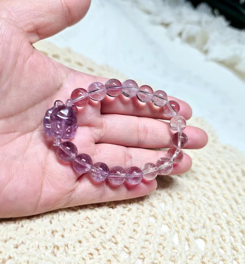 九尾狐漸層紫水晶簡約設計款手串