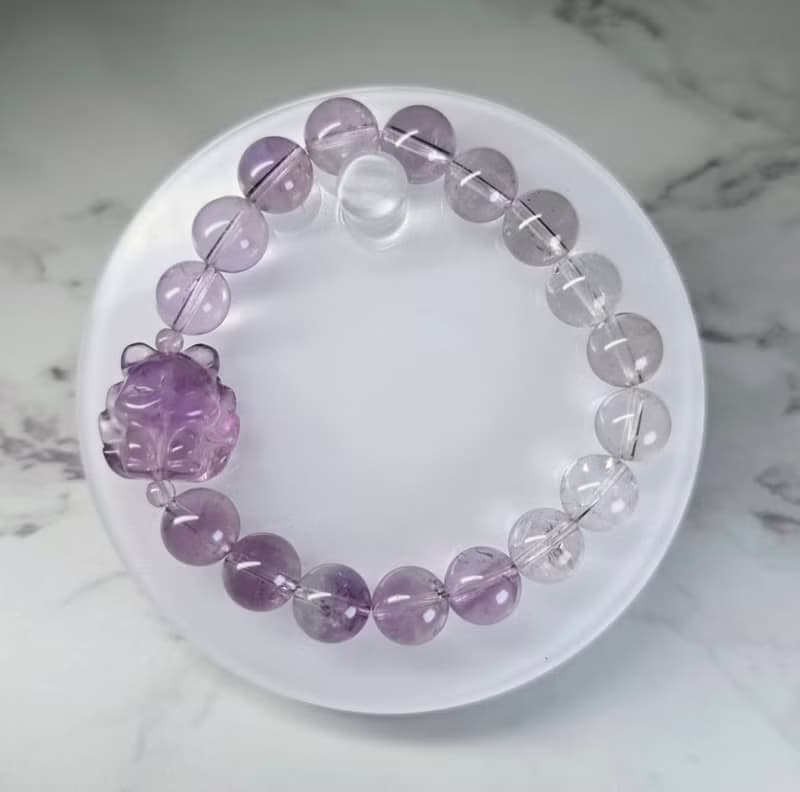 九尾狐漸層紫水晶簡約設計款手串