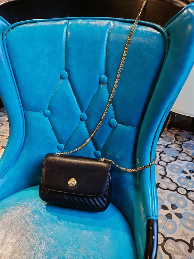中古包 CELINE 黑金凱旋門晚宴包手拿包鏈條包斜揹包斜挎包單肩包