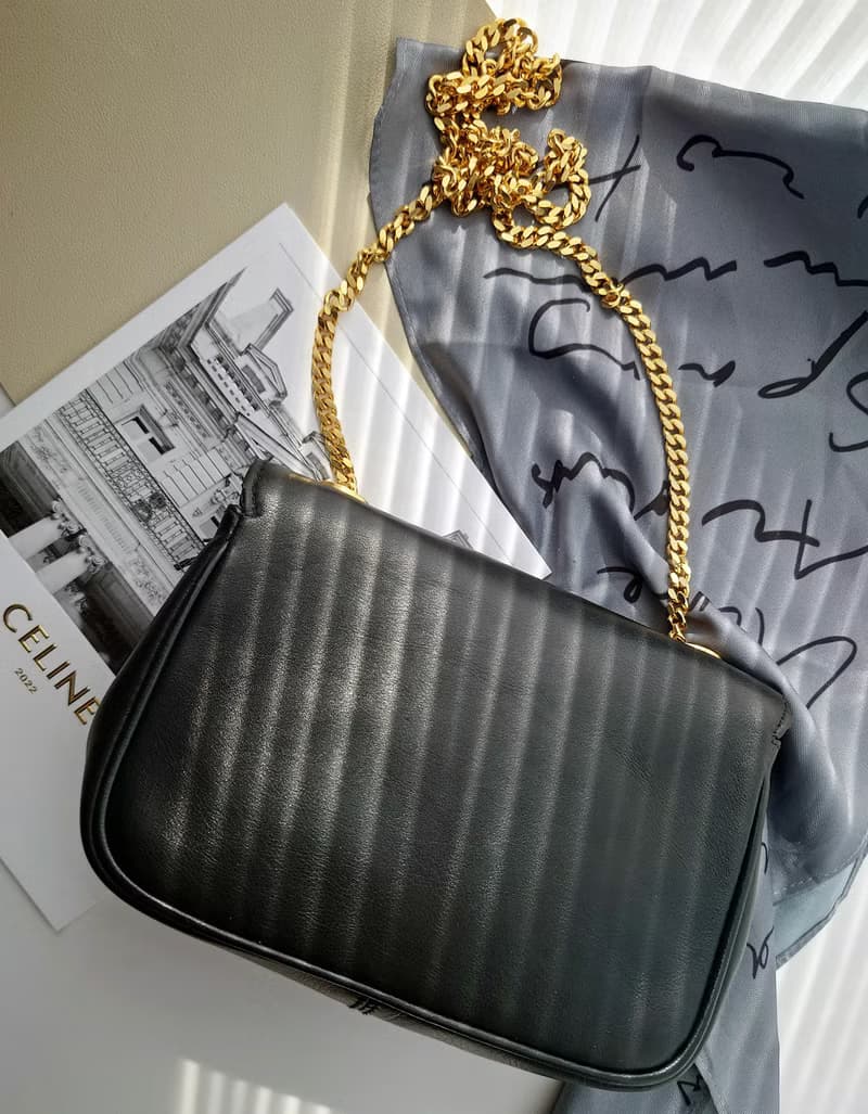 中古包 CELINE 黑金凱旋門晚宴包手拿包鏈條包斜揹包斜挎包單肩包