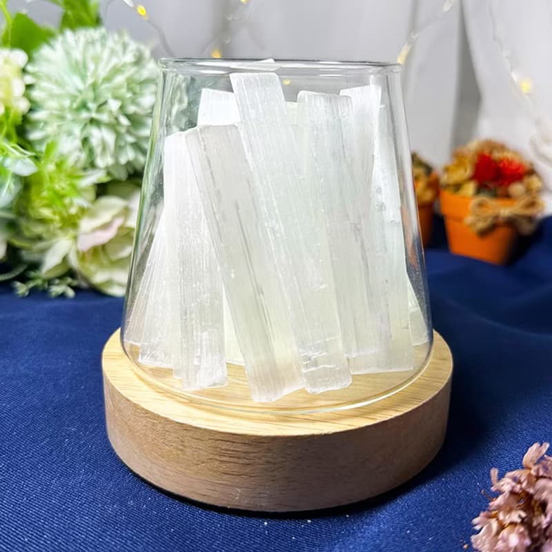 【MU工坊】白水晶石膏條擴香石/水晶擴香燈/碎石/室內香薰/淨化小