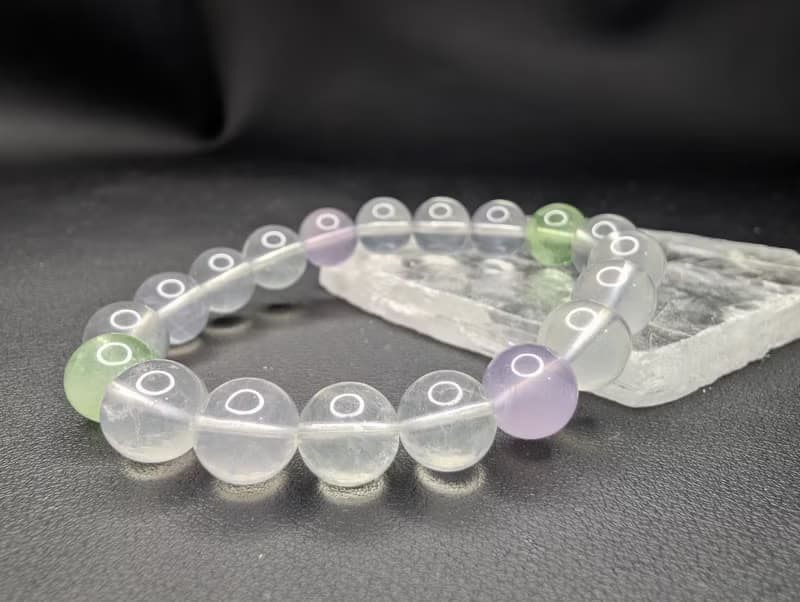 彩螢石 10mm 手串 手鍊 天然水晶 水晶