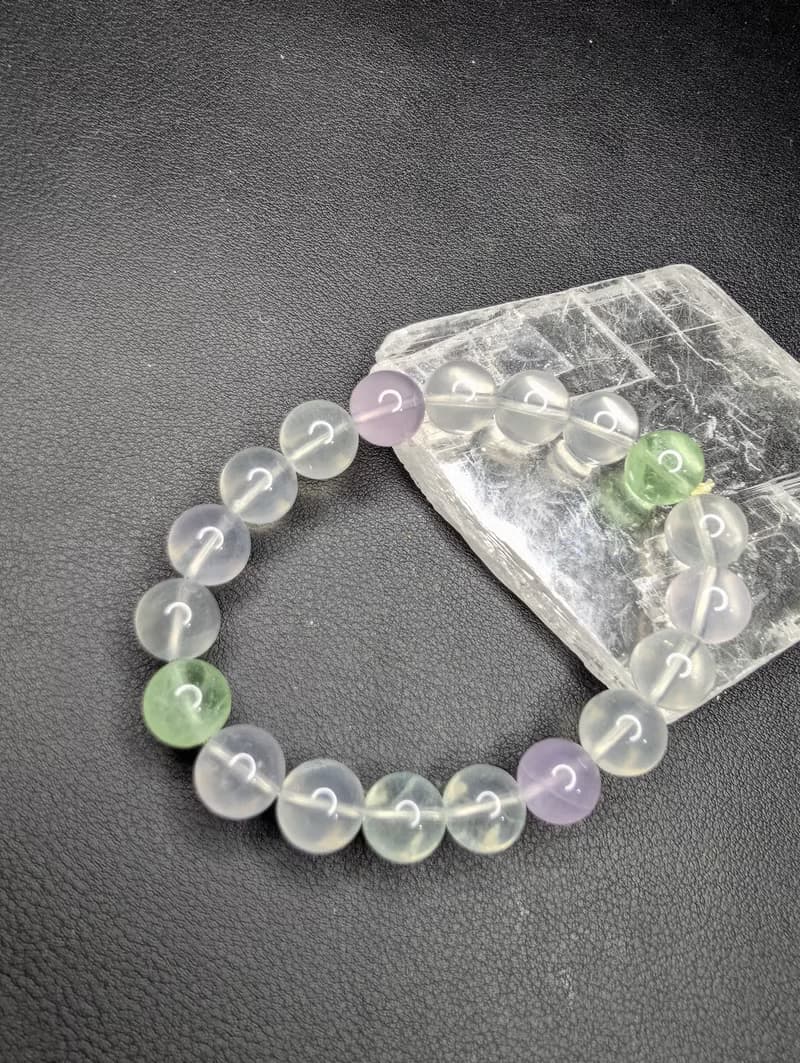 彩螢石 10mm 手串 手鍊 天然水晶 水晶