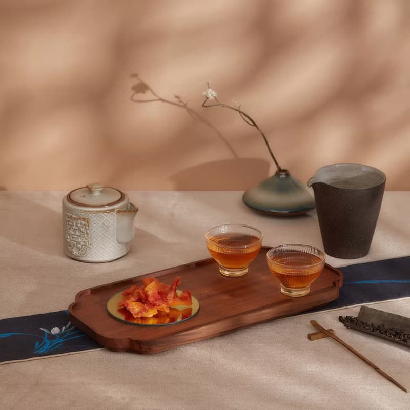 海棠花胡桃木茶盤 實用禮物