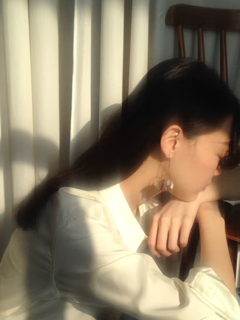 角邊形叢花耳環/耳夾可