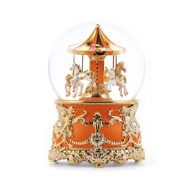 愛瑪仕橙金旋轉木馬 情人節生日聖誕交換禮物結婚新居