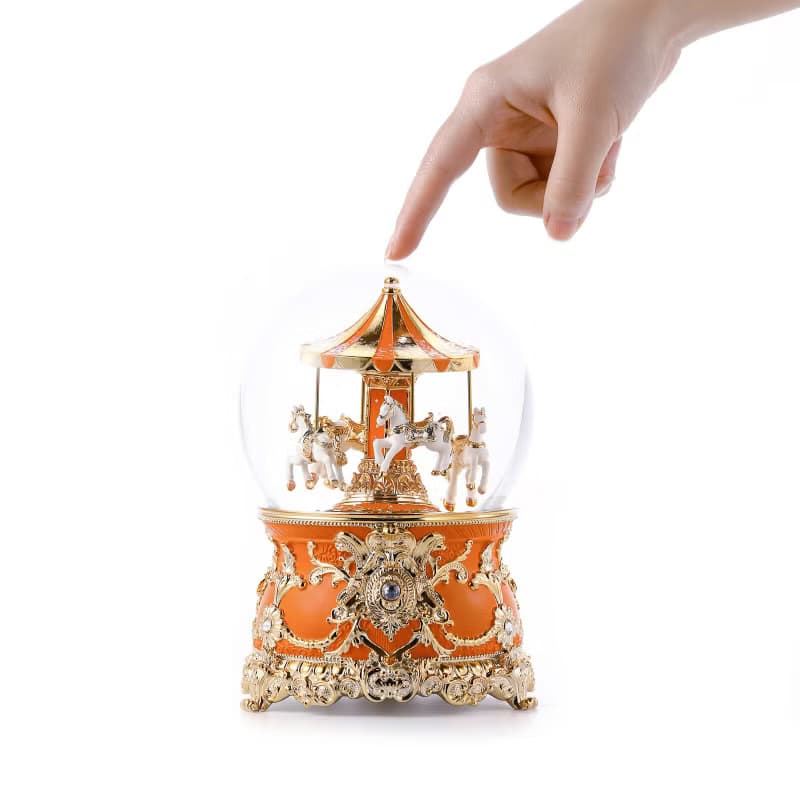 愛瑪仕橙金旋轉木馬 情人節生日聖誕交換禮物結婚新居