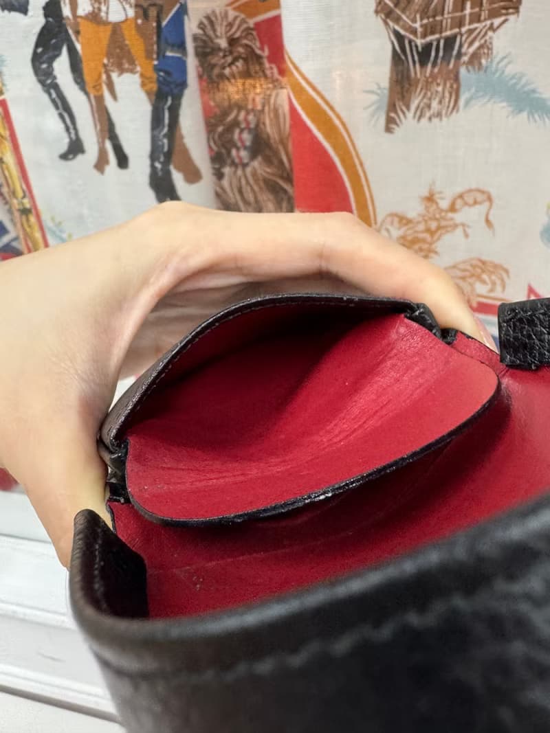 中古正品 Celine 荔枝皮真皮零錢包 皮革收納包 送禮