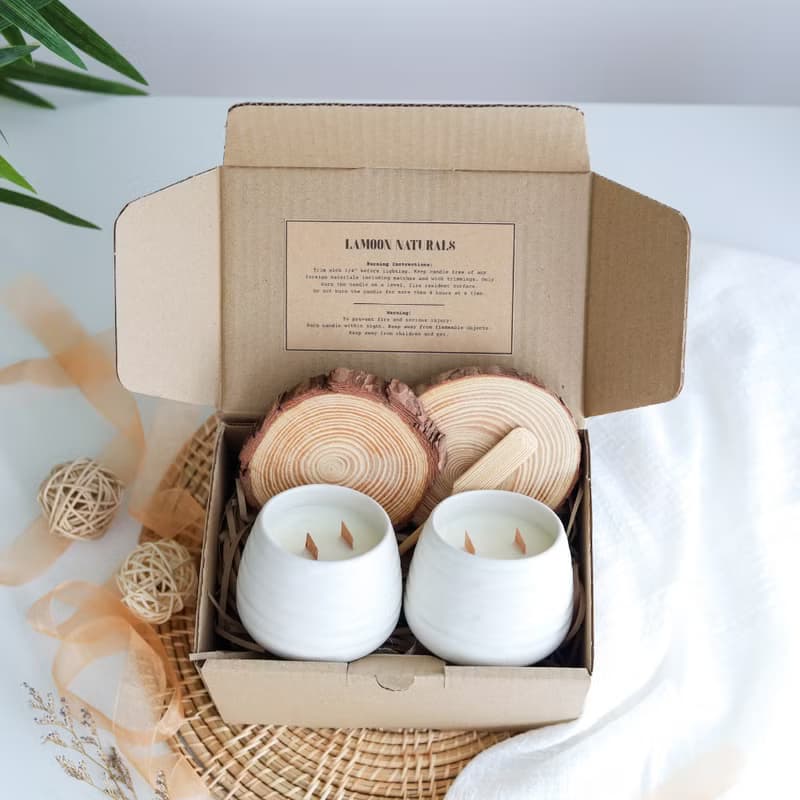 Modern Soy Wax Candle gift set, Personalised candle gift set, Spa gift for her