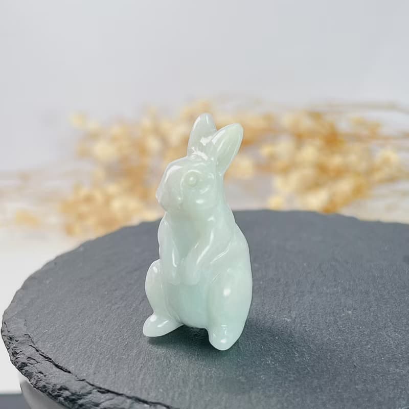 【錢兔似錦】淡綠翡翠兔子擺飾 | 天然緬甸玉翡翠A貨 | 送禮