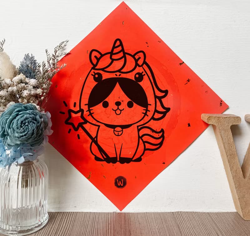 馬年 福吉 招財貓 新年快樂 恭喜發財 春聯 方斗 節慶_洛可可草莓