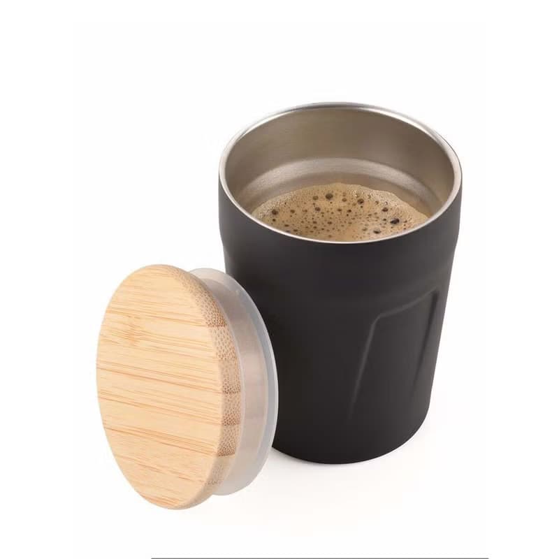 【畢業禮物】竹蓋雙層不銹鋼保溫隨身咖啡杯