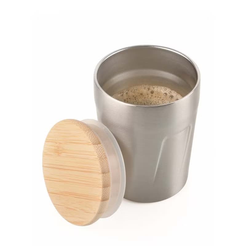【畢業禮物】竹蓋雙層不銹鋼保溫隨身咖啡杯