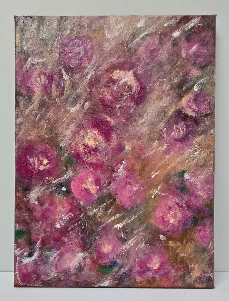 【夏.豔】壓克力畫/丙烯抽象/療癒藝術畫/心靈能量/原創手繪/送禮