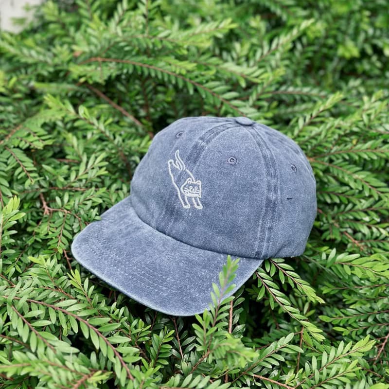 口水貓 刺繡Cap帽 藍色洗水 男女同款 棒球帽 老帽 鴨舌帽