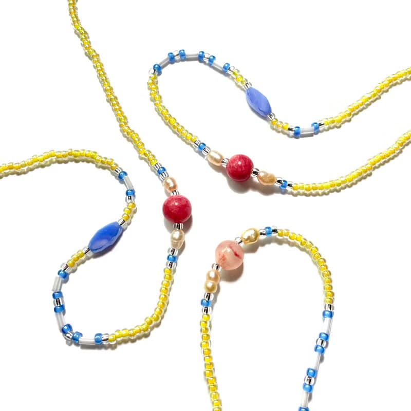 Fruit & Vegetable Collection - 020 Gold Kiwi Gemstone Necklace