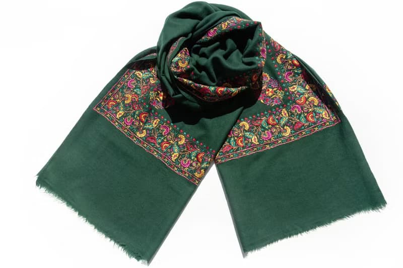 喀什米爾Cashmere/羊絨圍巾/純羊毛圍巾披巾/戒指絨披肩-刺繡花朵