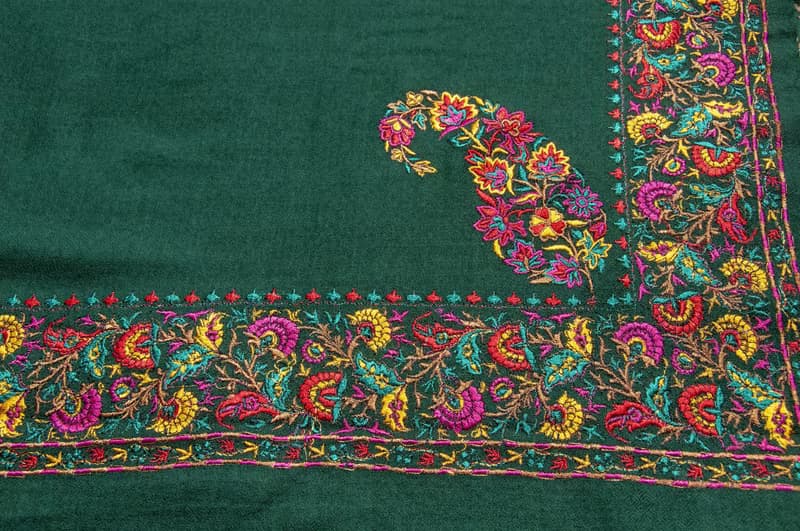 喀什米爾Cashmere/羊絨圍巾/純羊毛圍巾披巾/戒指絨披肩-刺繡花朵