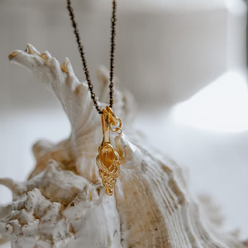 貝殼與珍珠海洋邂逅項鍊 Seashell and Pearl Necklace