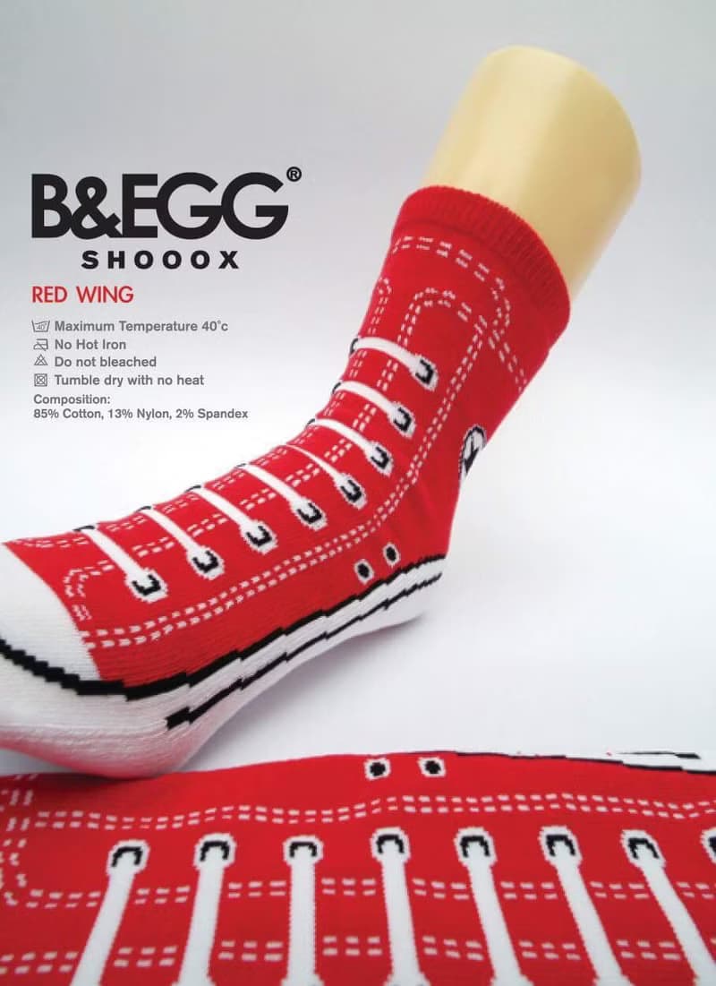 台灣原創設計【SOCKS 鞋型襪】RED WING│中筒襪 男襪 女襪