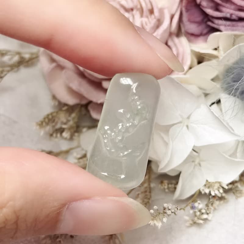 高冰種翡翠巧雕梅花牌 |天然緬甸玉翡翠A貨 | 送禮