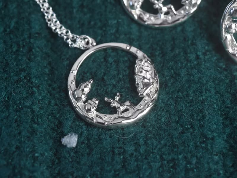 聖誕雪景 | 純銀項鍊 立體項鍊 長鏈 刻字 手作銀飾 情人禮物