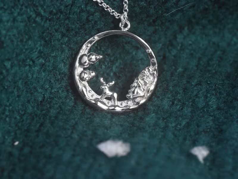 聖誕雪景 | 純銀項鍊 立體項鍊 長鏈 刻字 手作銀飾 情人禮物