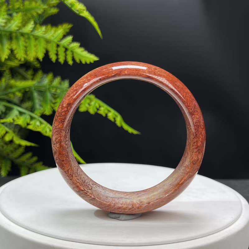 優質精選 珊瑚玉手鐲 58MM 冰潤高瓷 天眼龍骨紋 長盛富貴祥瑞