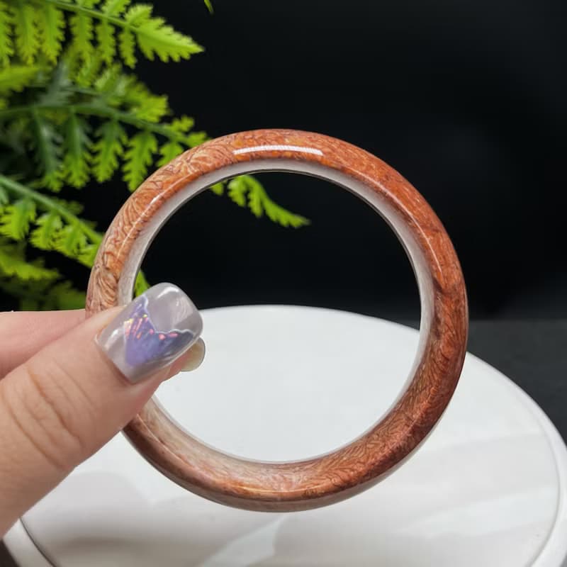 優質精選 珊瑚玉手鐲 58MM 冰潤高瓷 天眼龍骨紋 長盛富貴祥瑞