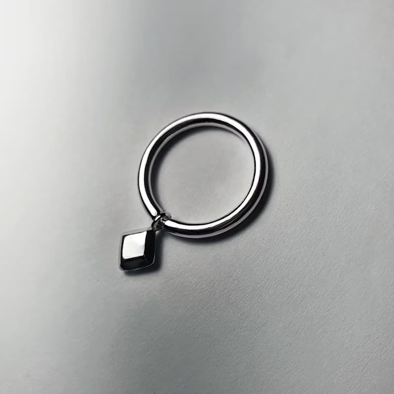 (925 Sterling Silver) Simple Diamond Charm Ring