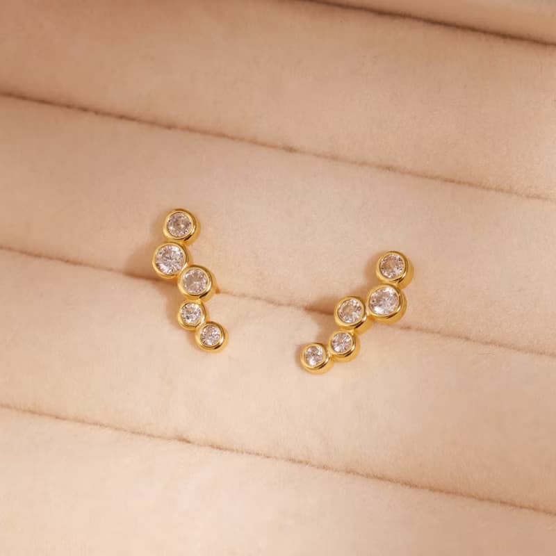 s925銀微鑲鋯石女生耳骨釘 小眾設計感高級耳飾品 禮物交換