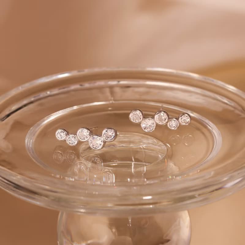 s925銀微鑲鋯石女生耳骨釘 小眾設計感高級耳飾品 禮物交換