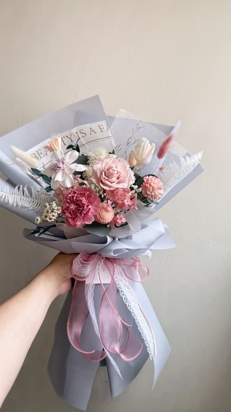 【母親節花束】柔霧玫紫莊園大型花束 康乃馨 母親節禮物