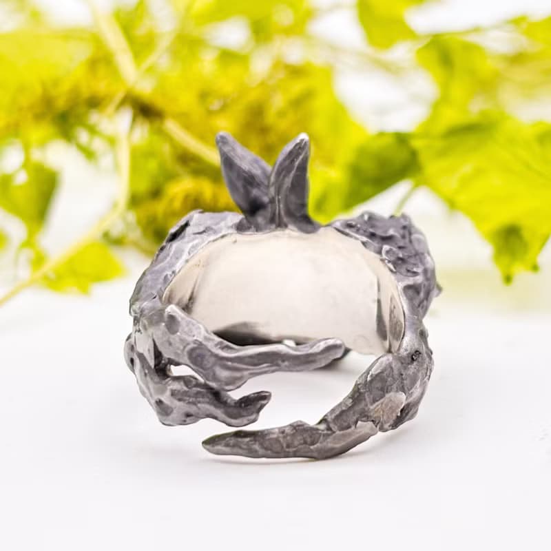 DECOvienyaデコヴィーニャ　DE-062B ウサギ隠れ家リング　ブラック