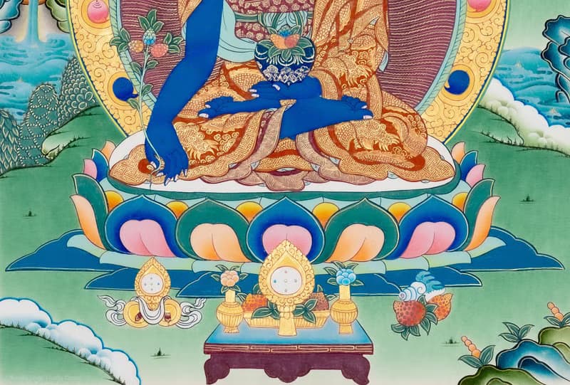 手繪藥師佛唐卡 | 西藏藝術  促進療癒與長壽