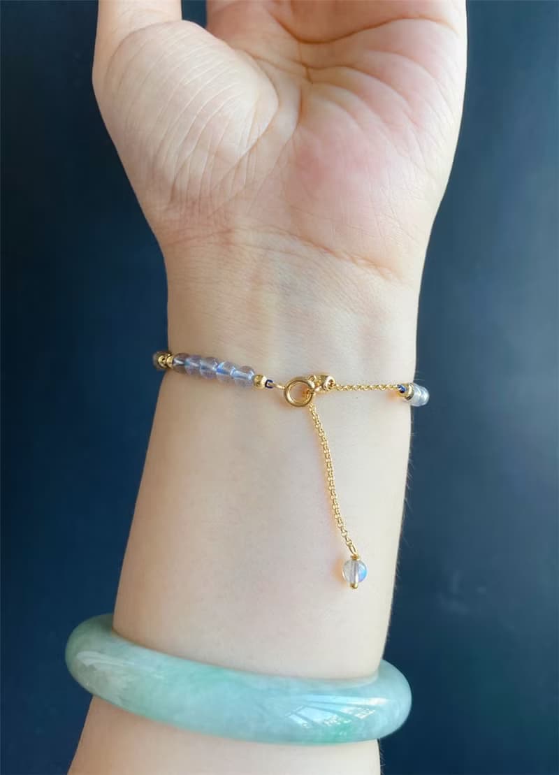 氣質款 強光 灰月光 紫水晶 設計款手鍊 天然石 禮物 調節